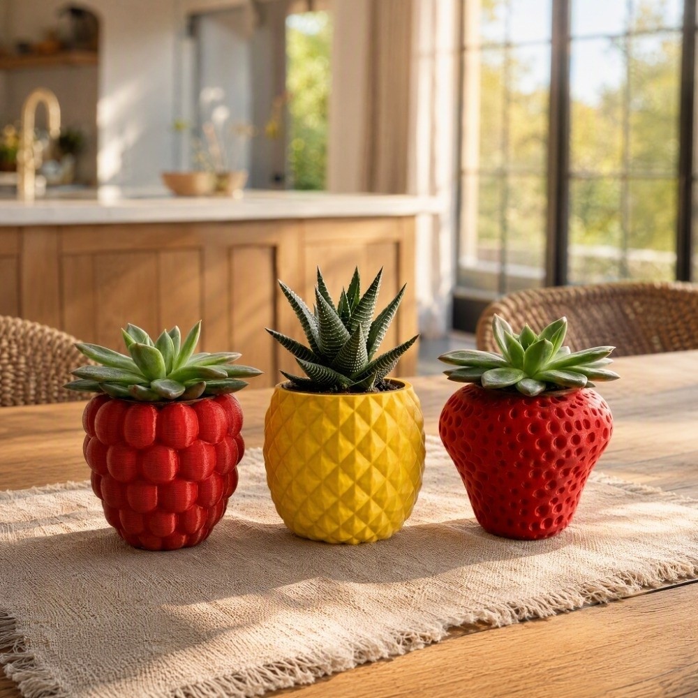 Plastic Fruit Flower Pot 3D Pr - Echeveria Succulent ulasan dan harga