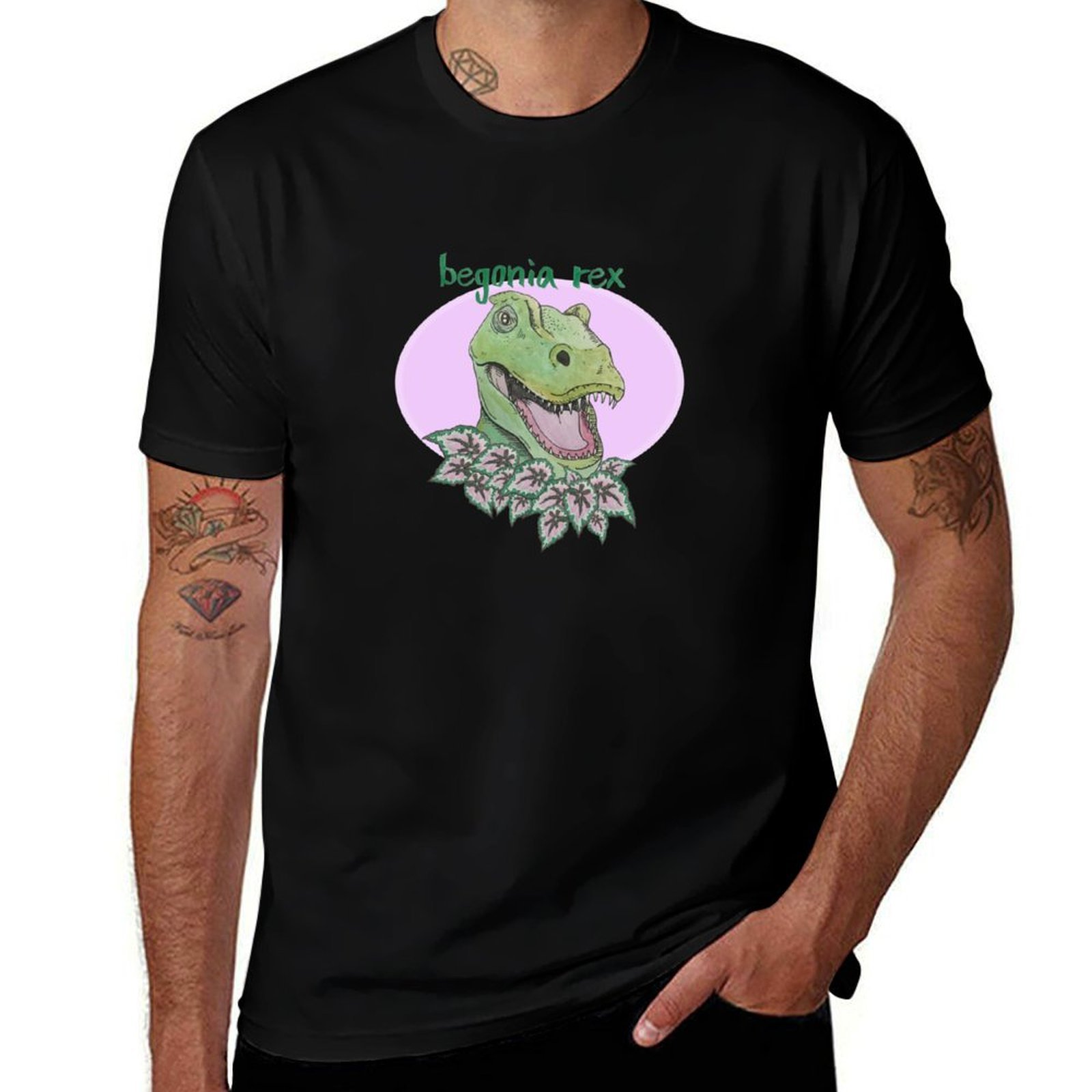 T rex begonia (pink) T-Shirt S - Begonia Rex ulasan dan harga